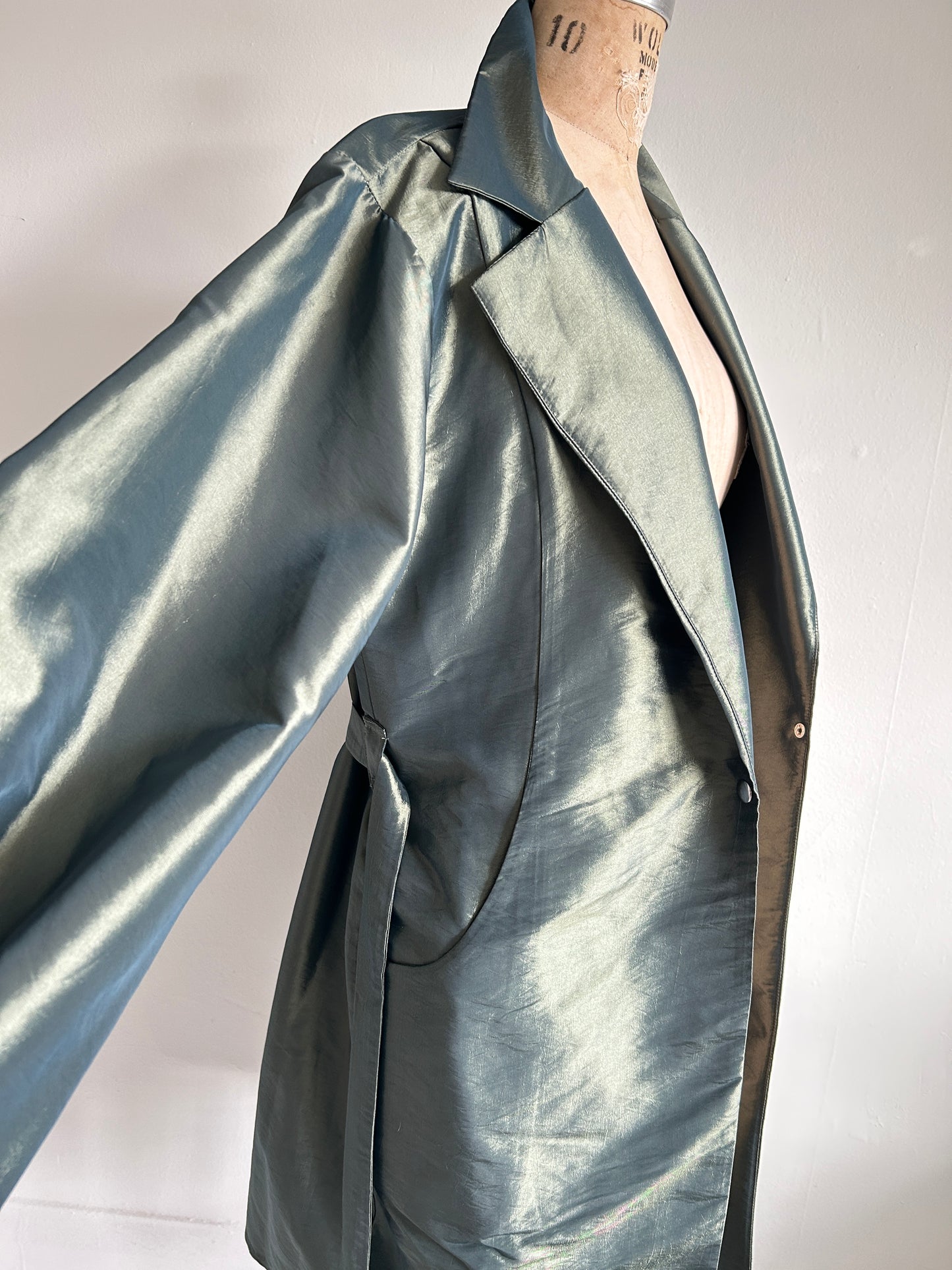 Edit Trench with Lightweight Tafetta Ocean Sizes XS-3X #CTEOC