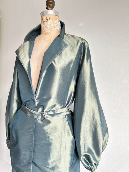 Edit Trench with Lightweight Tafetta Ocean Sizes XS-3X #CTEOC