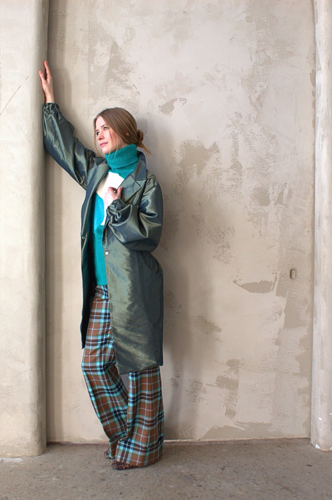 Edit Trench with Lightweight Tafetta Ocean Sizes XS-3X #CTEOC