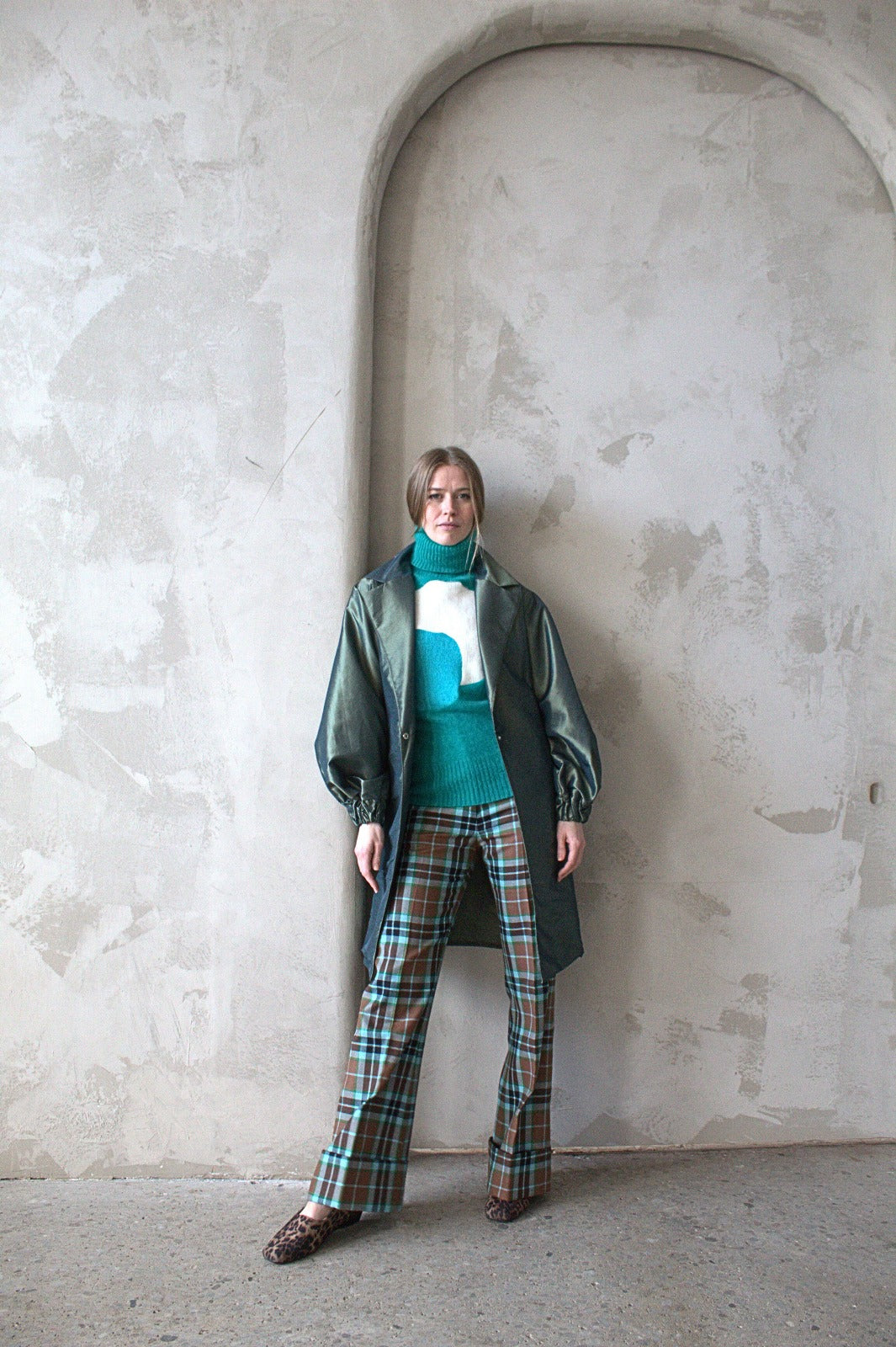 Edit Trench with Lightweight Tafetta Ocean Sizes XS-3X #CTEOC