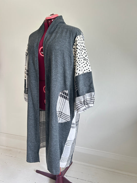 Vivianne Duster with Upcycled Throw Blanket Patchwork Size 2X/3X #VIVT10