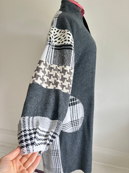 Vivianne Duster with Upcycled Throw Blanket Patchwork Size 2X/3X #VIVT10