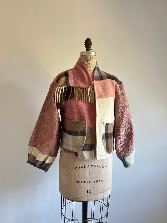 Vivianne Cropped Jacket with Upcycled Vintage Wool Size S/M #CVCWSM22