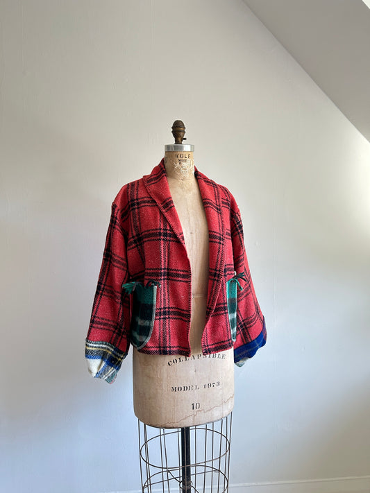 Vivianne Cropped Jacket with Upcycled Vintage Wool Size M/L #CVCWML7