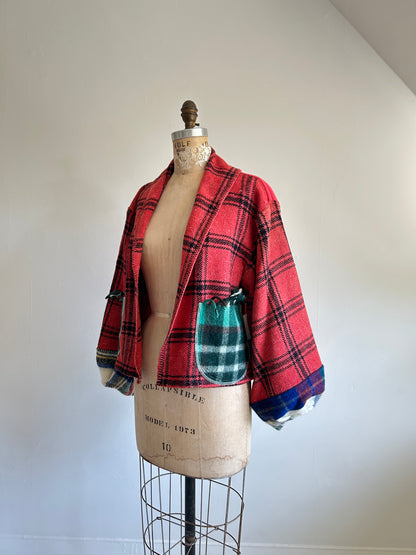 Vivianne Cropped Jacket with Upcycled Vintage Wool Size M/L #CVCWML7