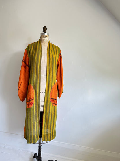 Vivianne Duster Upcycled Lightweight Vintage Draperies Size S/M #CVDTSM2