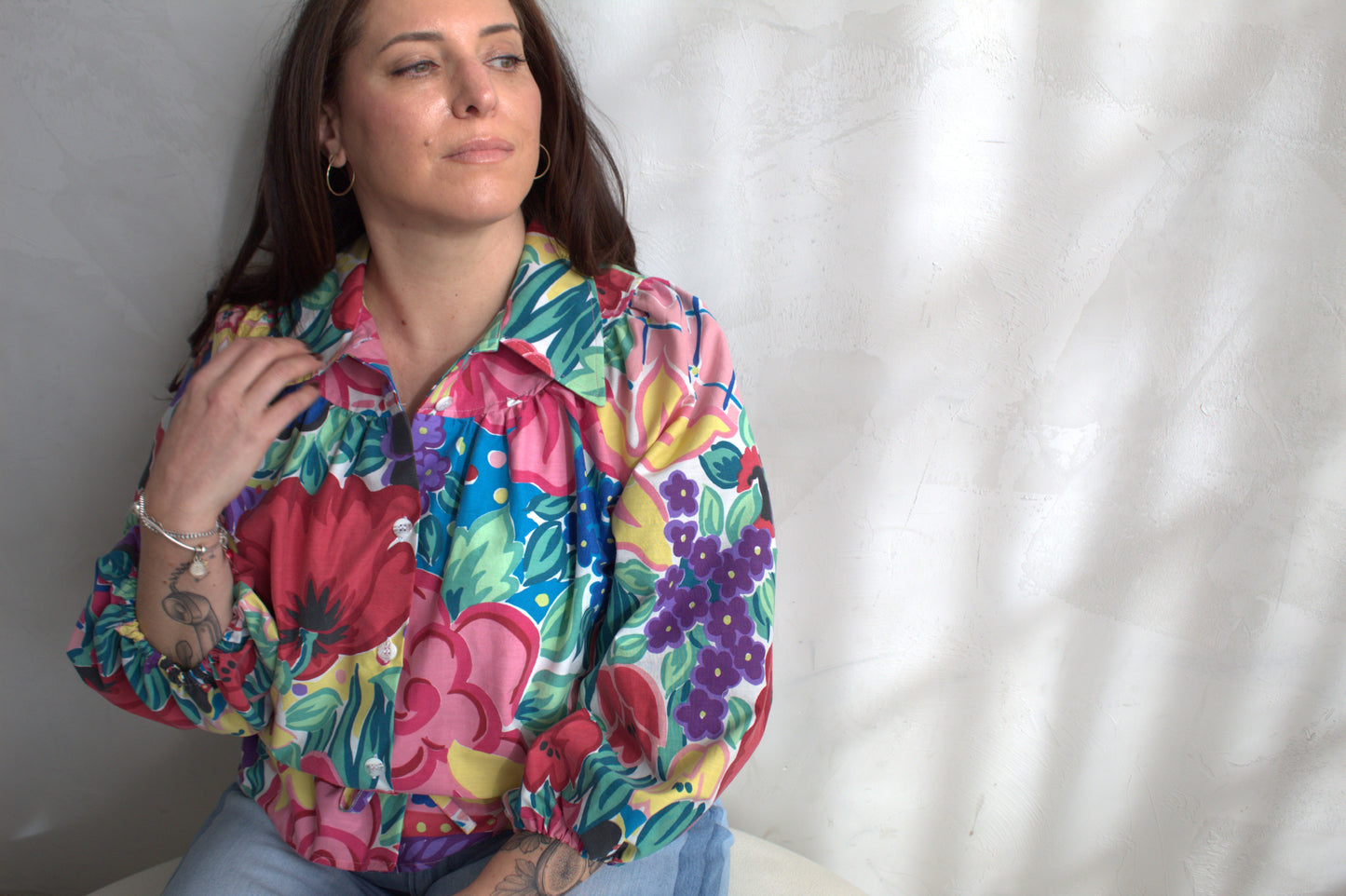 Jorgen Blouse - One of a Kind Upcycled Buttondown Size S/M & 2X/3X #JOR16