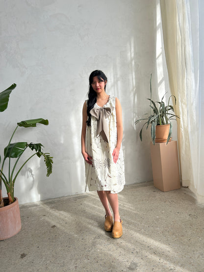 Marlowe Midi Dress with Upcycled Vintage Cut Lace Cotton O/S # MAR5