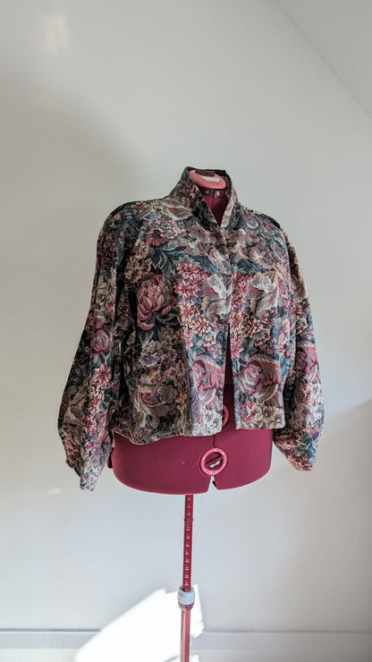 Vivianne Jacket Upcycled Floral Lightweight Cotton Size 2X/3X #VIVC1