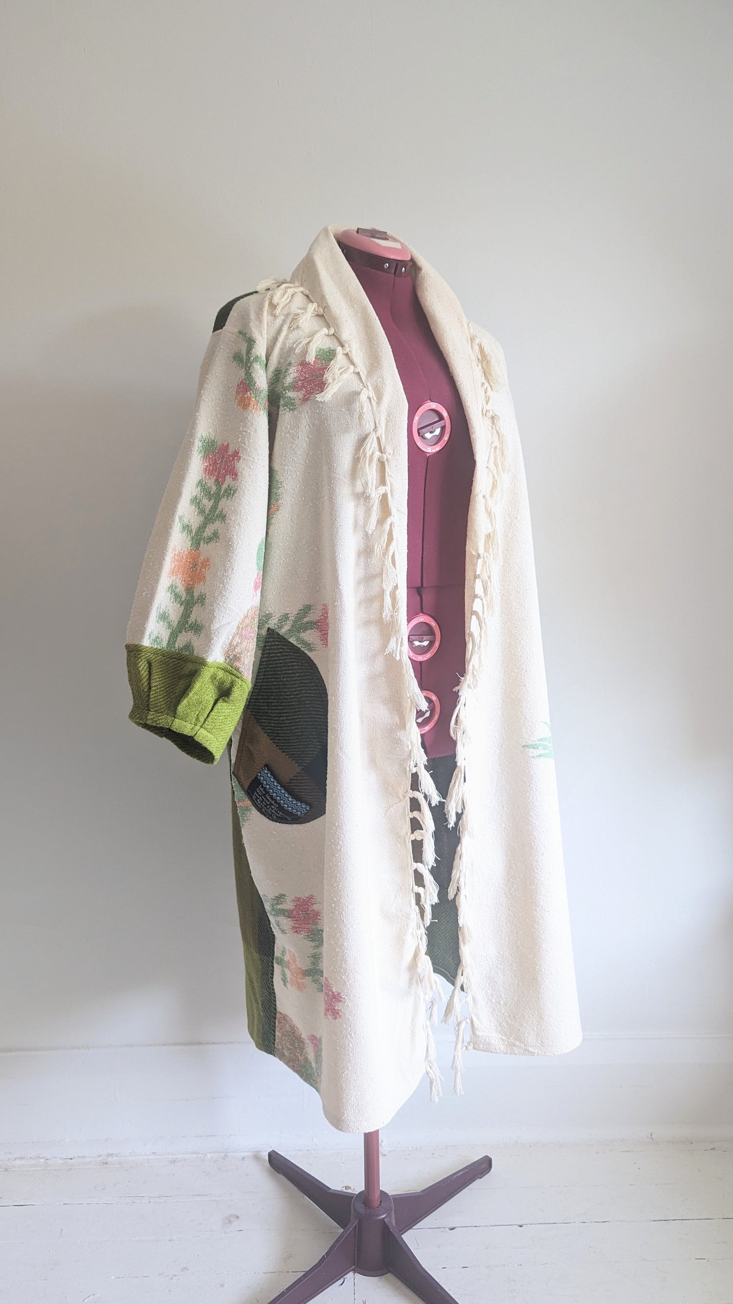 Vivianne Duster with Upcycled Vintage Finnish Wool Blanket Size XL/2X #VIVW16
