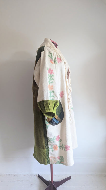 Vivianne Duster with Upcycled Vintage Finnish Wool Blanket Size XL/2X #VIVW16