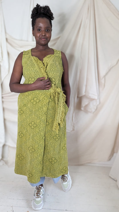 Irene Wrap Dress with Upcycled Vintage Woven Brocade M #IRE1