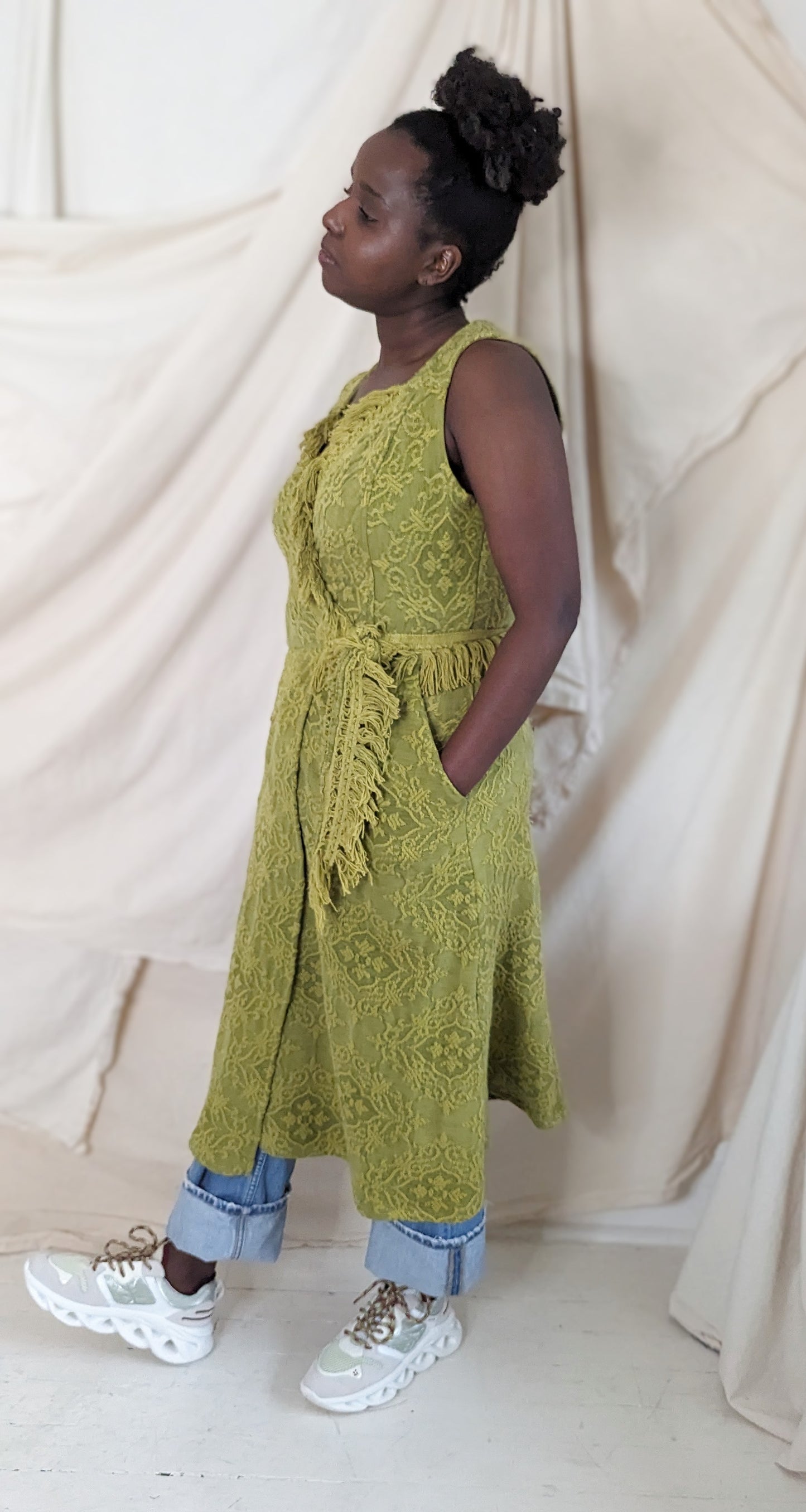 Irene Wrap Dress with Upcycled Vintage Woven Brocade M #IRE1