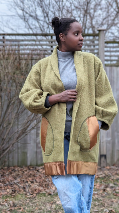Vivianne Jacket with Upcycled Vintage Wool Blanket Size M/L #VIVW29