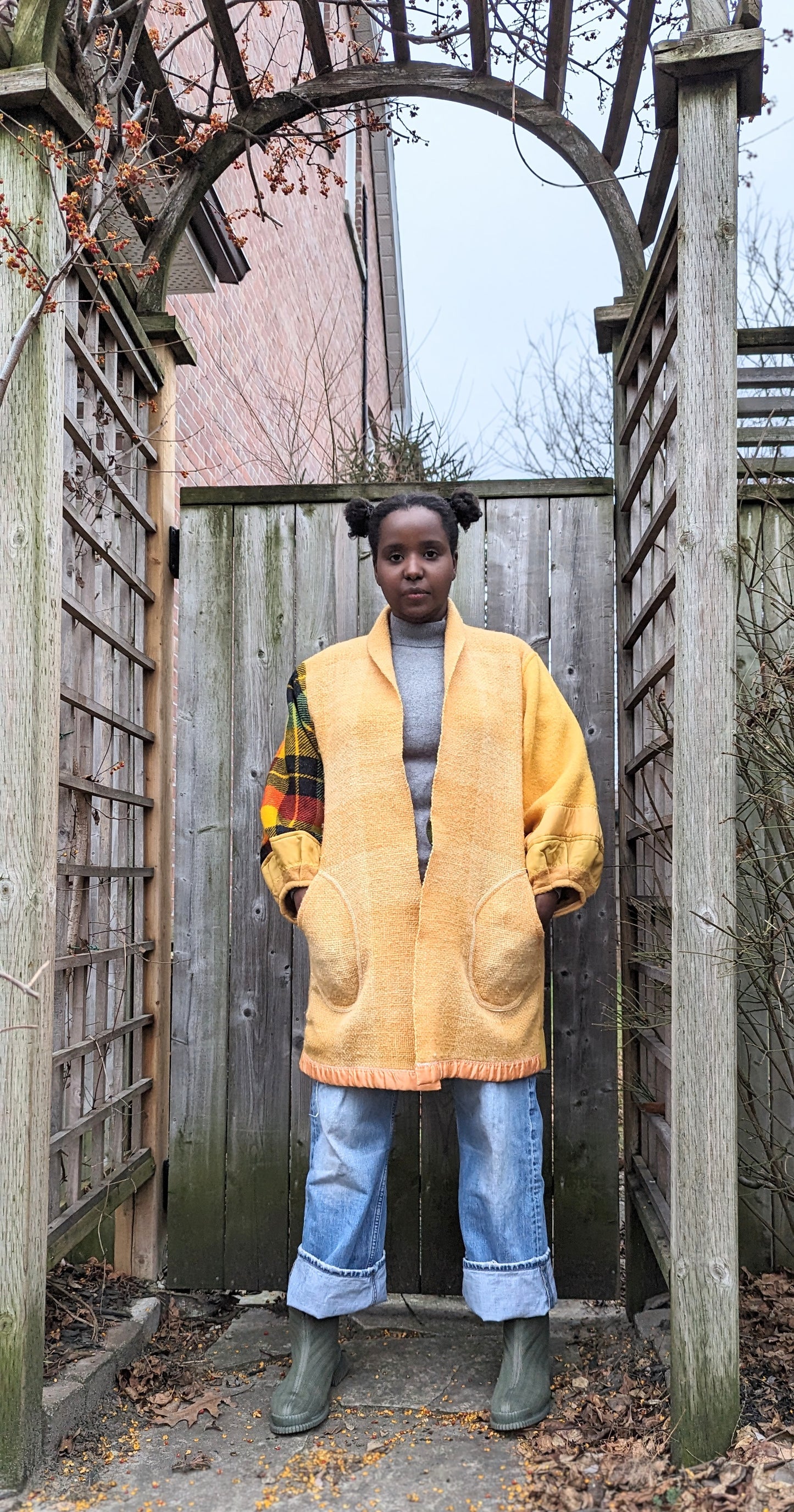 Vivianne Duster with Upcycled Vintage Wool Blankets Size M/L #VIVW17