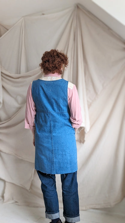 Upcycled Denim Jean Dress Size M #DEN1