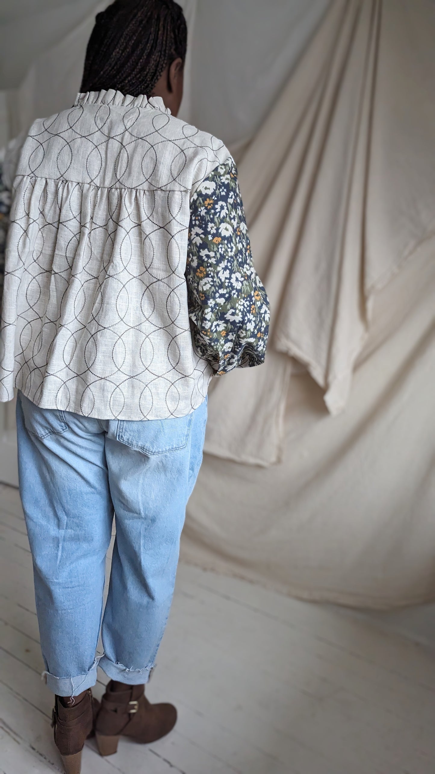 Meg Top with Upcycled Fabrics 2X/3X #MEGTOP9