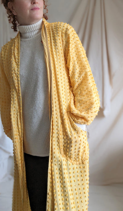 Vivianne Duster with Upcycled Vintage Chenille Size M/L #VIVCH8