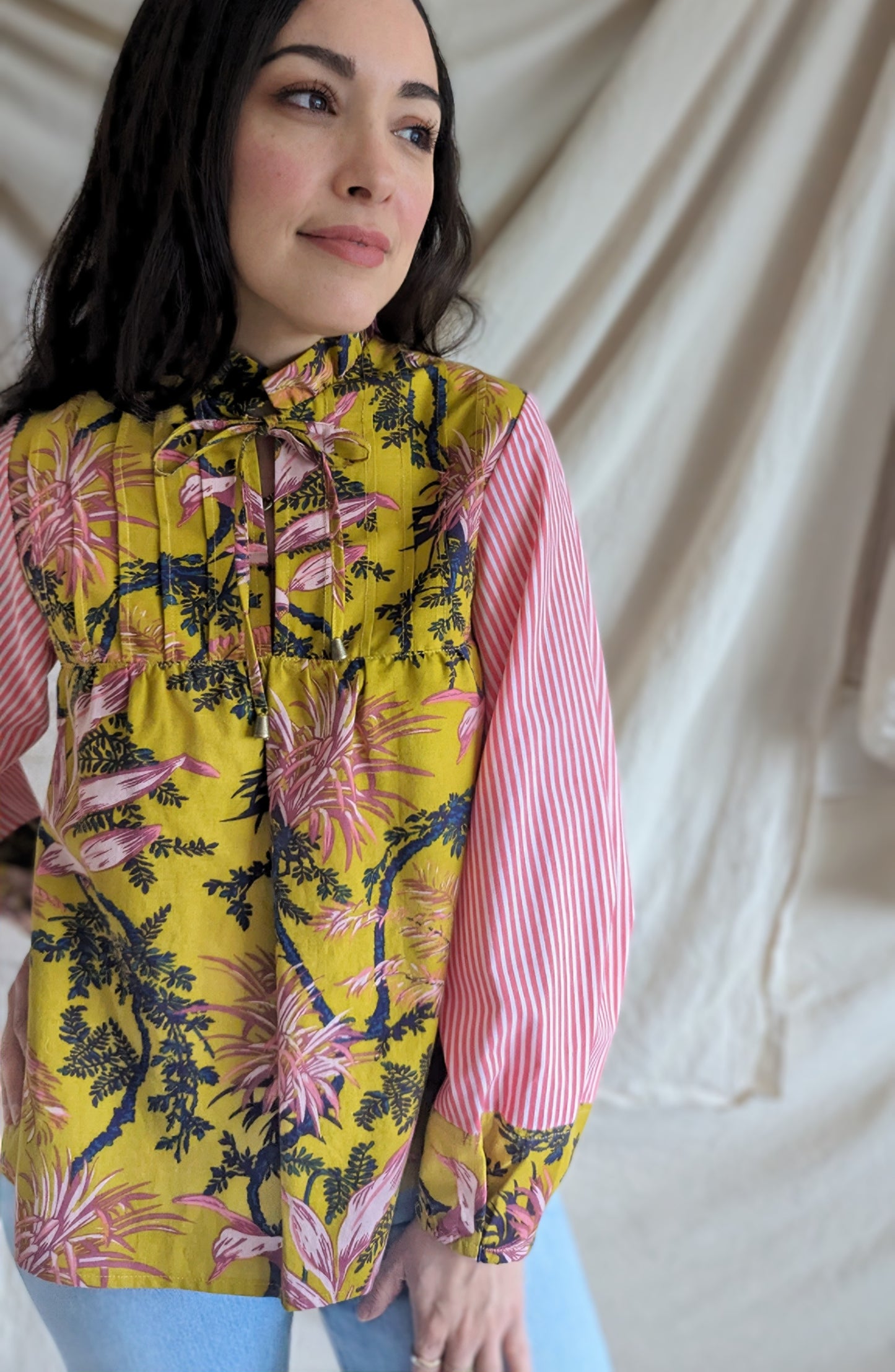 Meg Top with Vintage Fabric XS/S #MEGTOP11