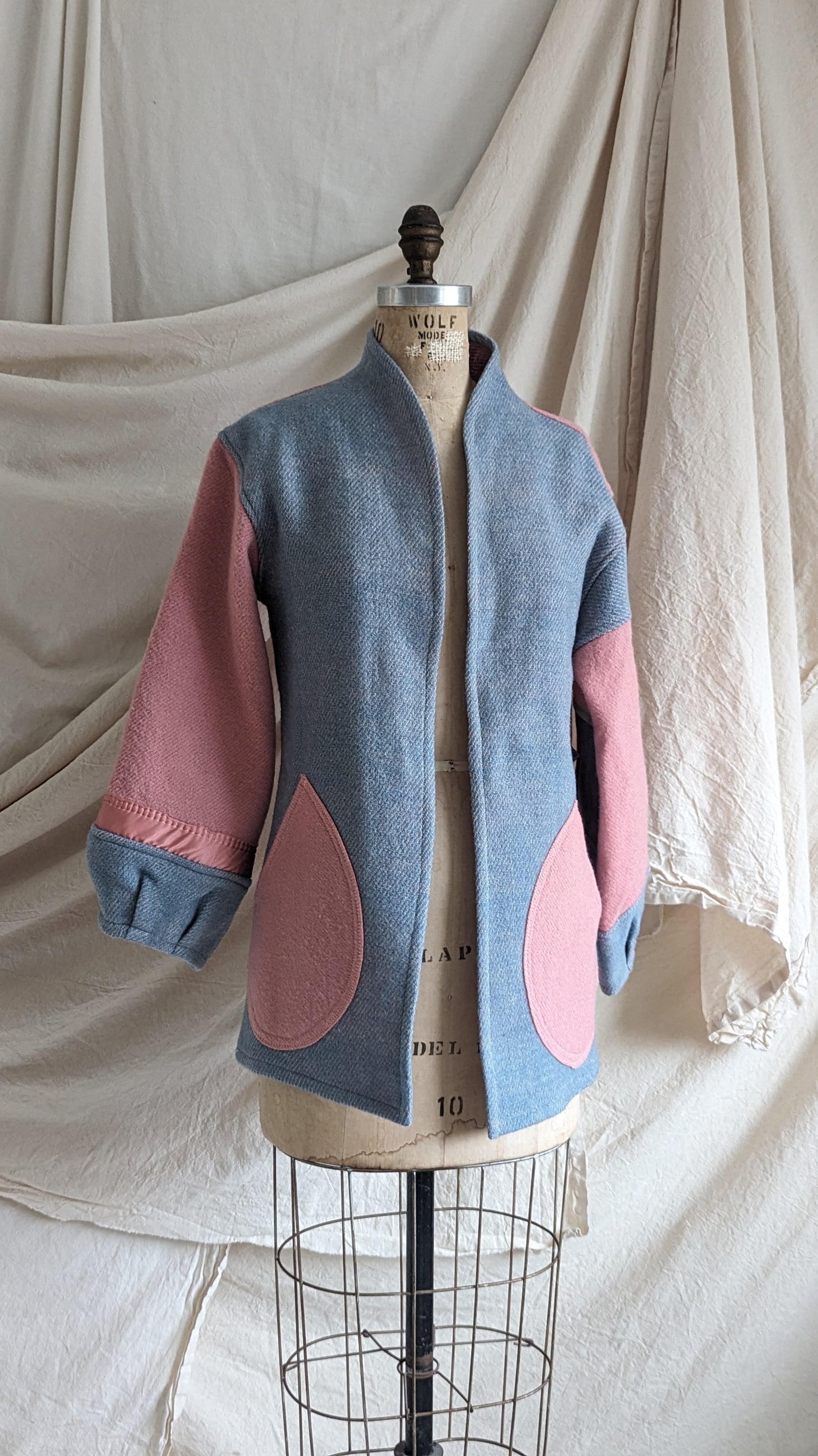 Vivianne Jacket with Upcycled Vintage Wool Blanket Patchwork Size XS/S #VIVW35