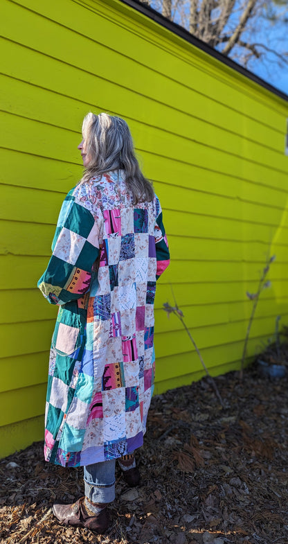 Vivianne Jacket Upcycled Hand Stitched Vintage Quilt Size 2X/3X #VIVQ7