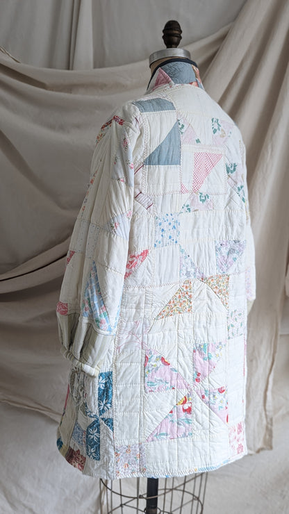 Vivianne Jacket Upcycled Hand Stitched Vintage Patchwork Quilt Size M/L #VIVQ14