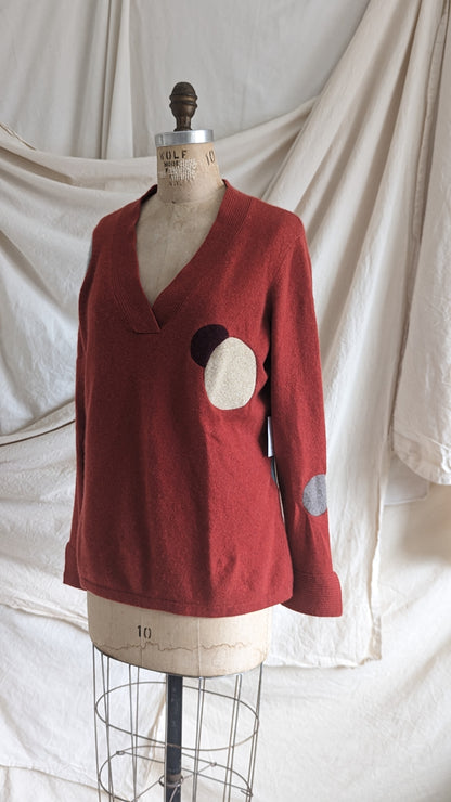 Abstract Art Patched Upcycled Cashmere Sweater L/XL #ART24