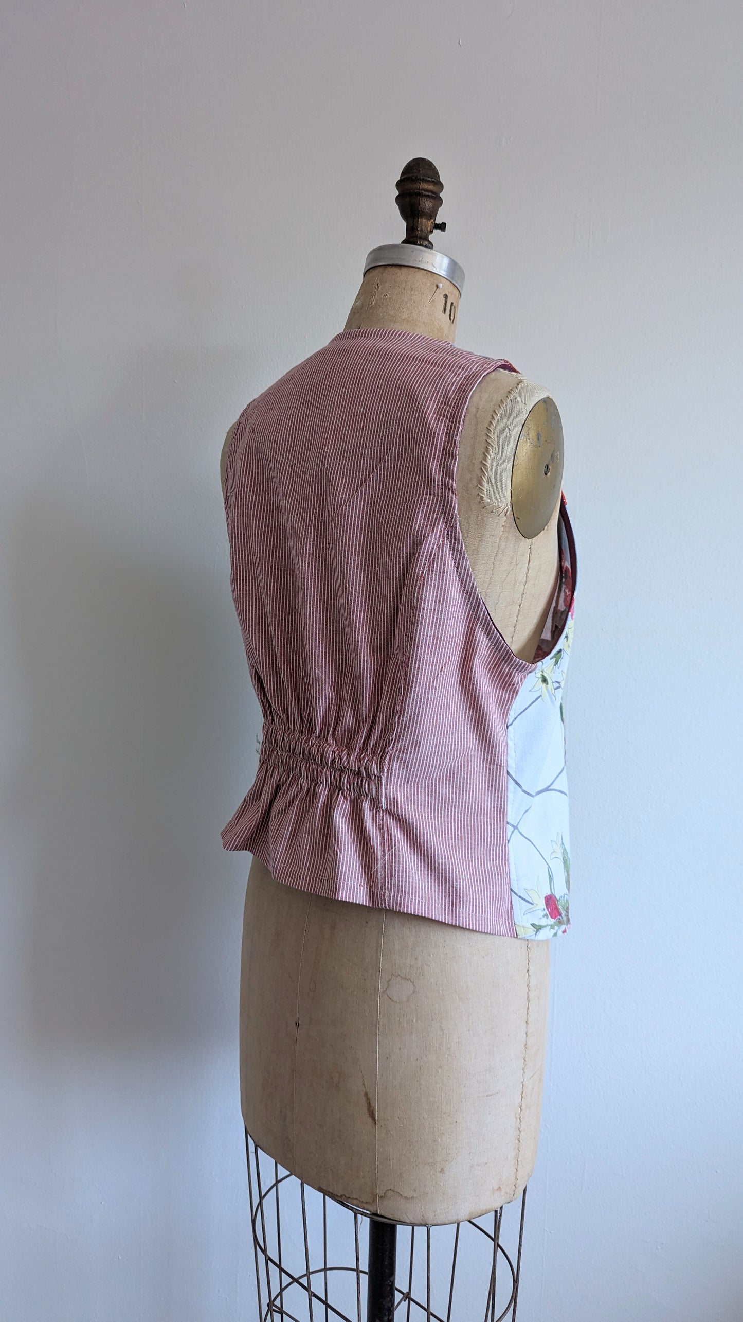 Margo Vest with Patchworked Upcycled Textiles XS/S #MARGOV2