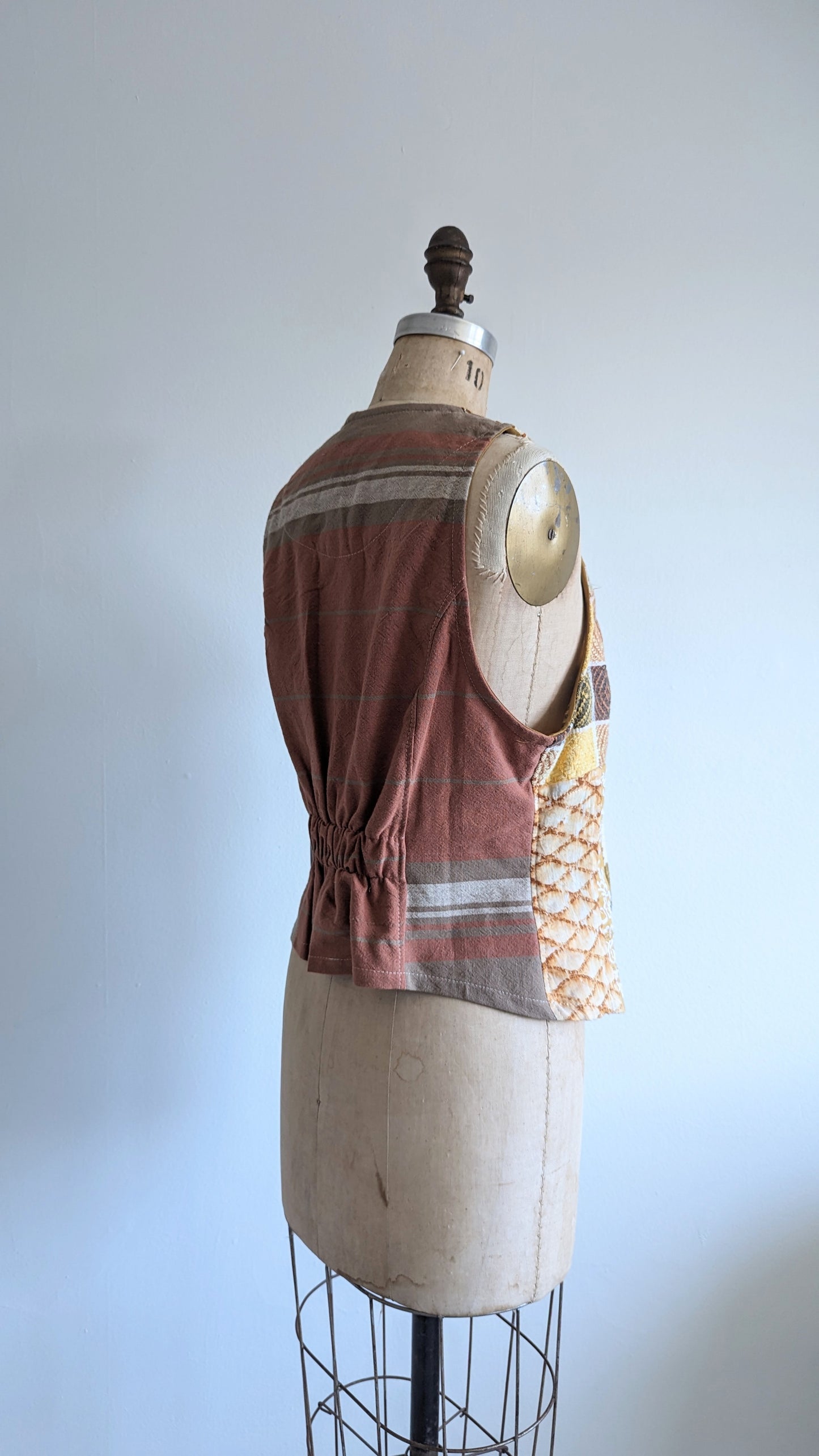 Margo Vest with Patchworked Upcycled Textiles XS/S #MARGOV1