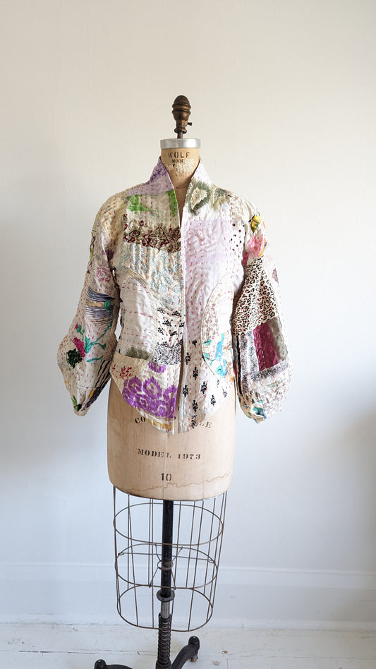 Vivianne Cropped Kantha Quilt Cropped Jacket Size XS/S #VIVQ19