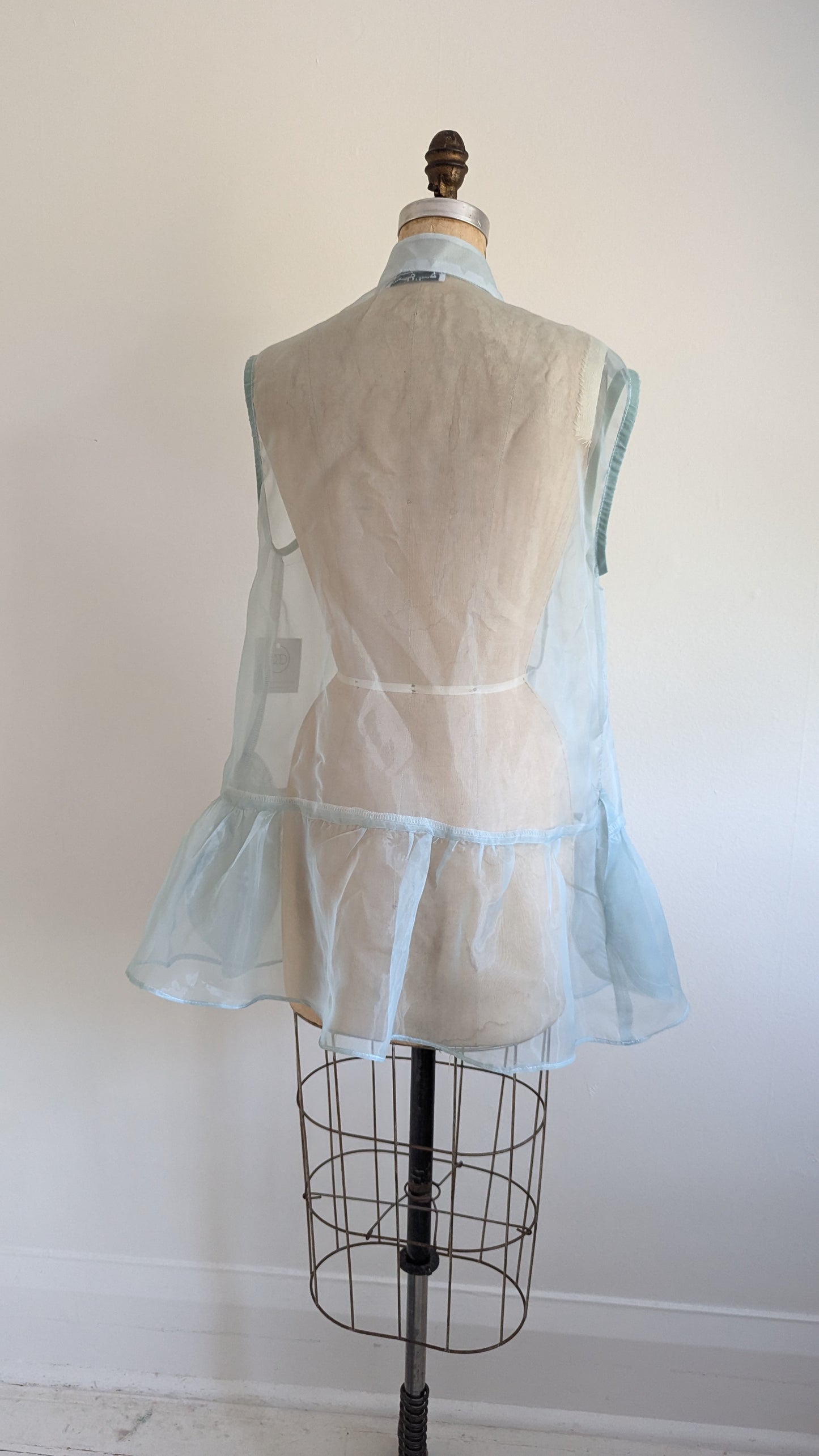 Carrie Dress - One of a Kind Upcycled & Vintage Sheer Mini Dress Size L/XL #CAR7