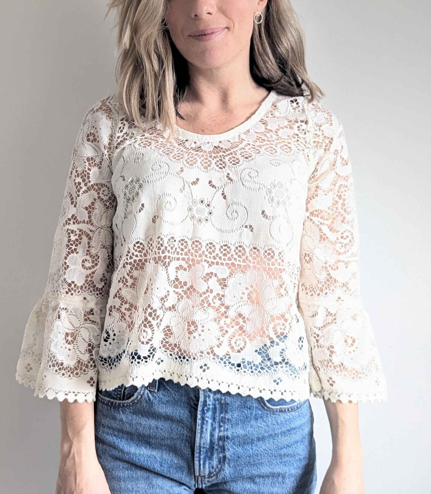 Chloe Top with Vintage Lace Size XS #CHL3