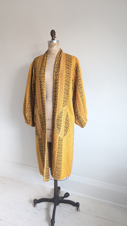 Vivianne Duster with Upcycled Vintage Draperies S/M #VIVT19