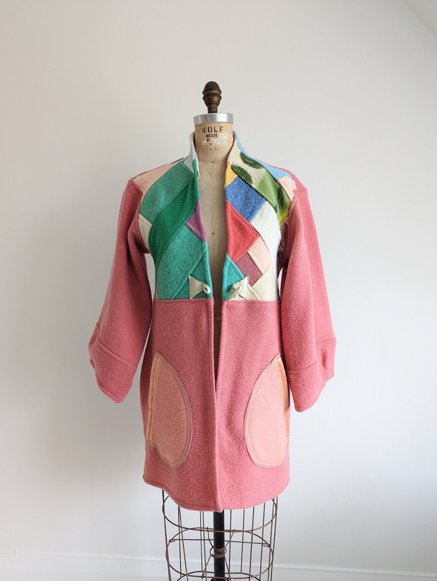 Vivianne Jacket with Upcycled Vintage Wool and Bias Yoke Size XS/S #VIVW8