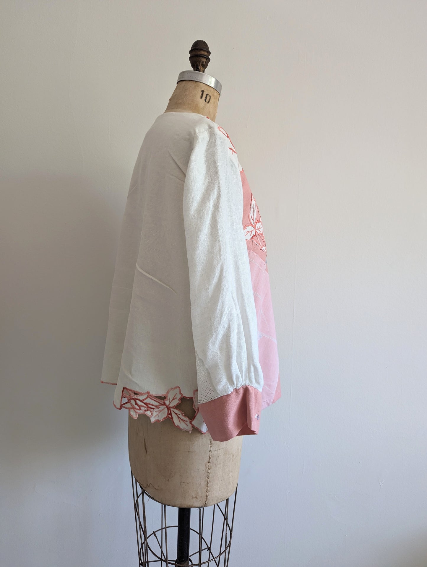Aster Top with Upcycled Vintage Cottons & Linens Size M #AST20