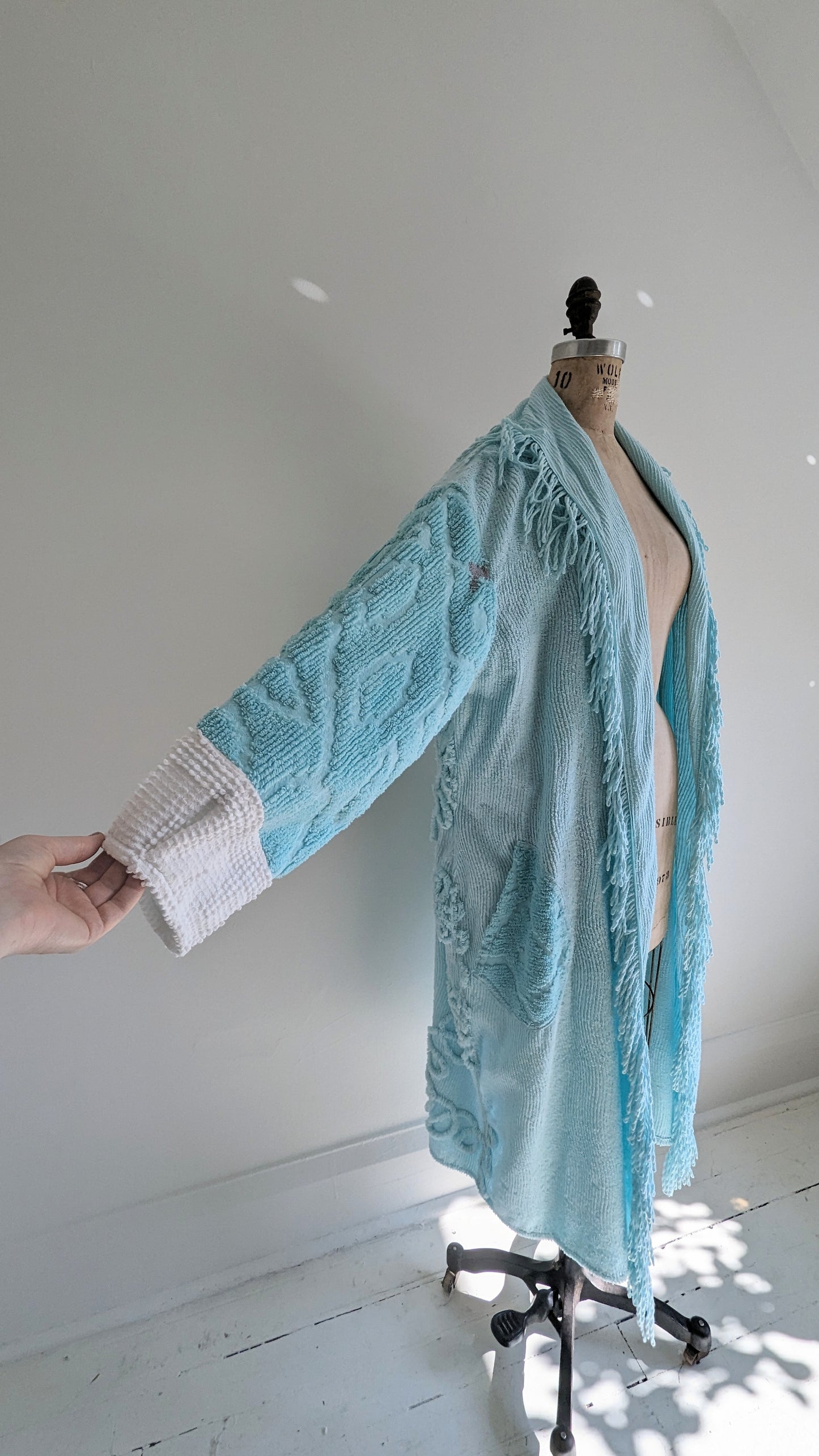 Vivianne Duster with Upcycled Vintage Chenille Size XL/2X #VIVCH2