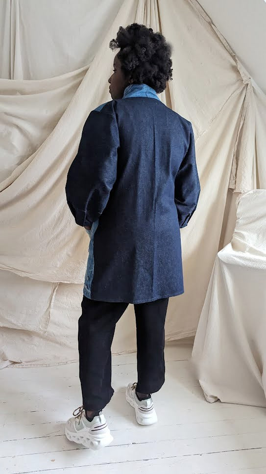 Vivianne Duster Upcycled Denim Jacket Size S/M #VIVC4