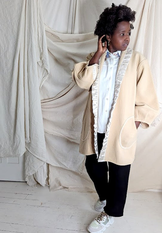 Vivianne Jacket with Upcycled Vintage Wool Blanket Size M/L #VIVW2