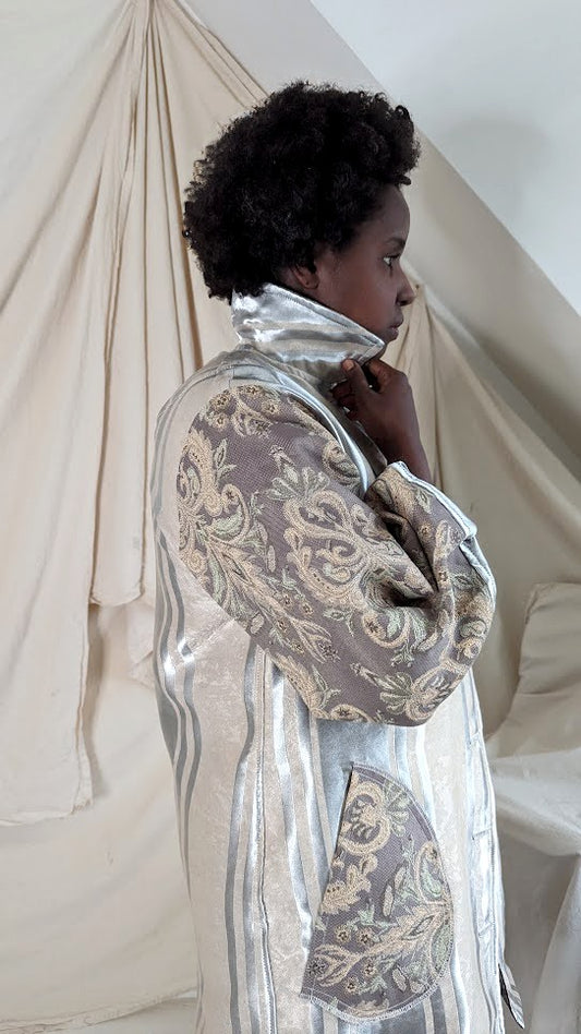 Inga Jacket with Upcycled Draperies M/L #INGA1