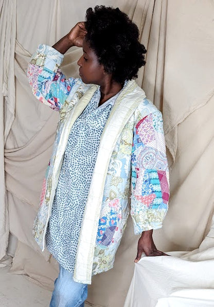 Vivianne Jacket Upcycled Vintage Quilt Size M/L #VIVQ4