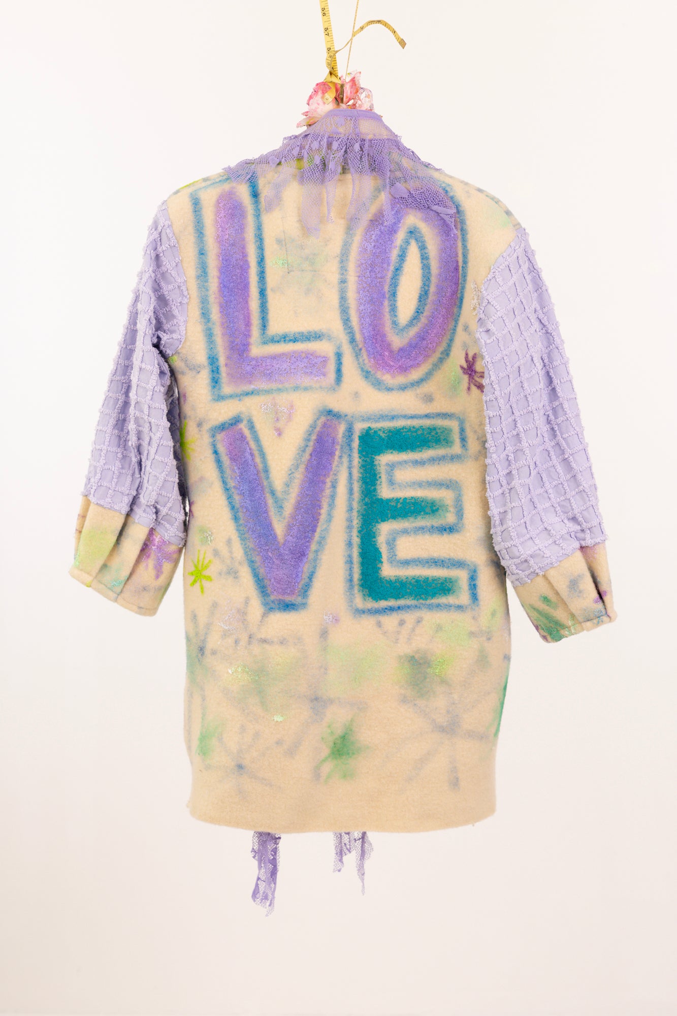 Love Notes Collection Vintage Wool & Chenille LOVE Jacket #COL53 Size S/M