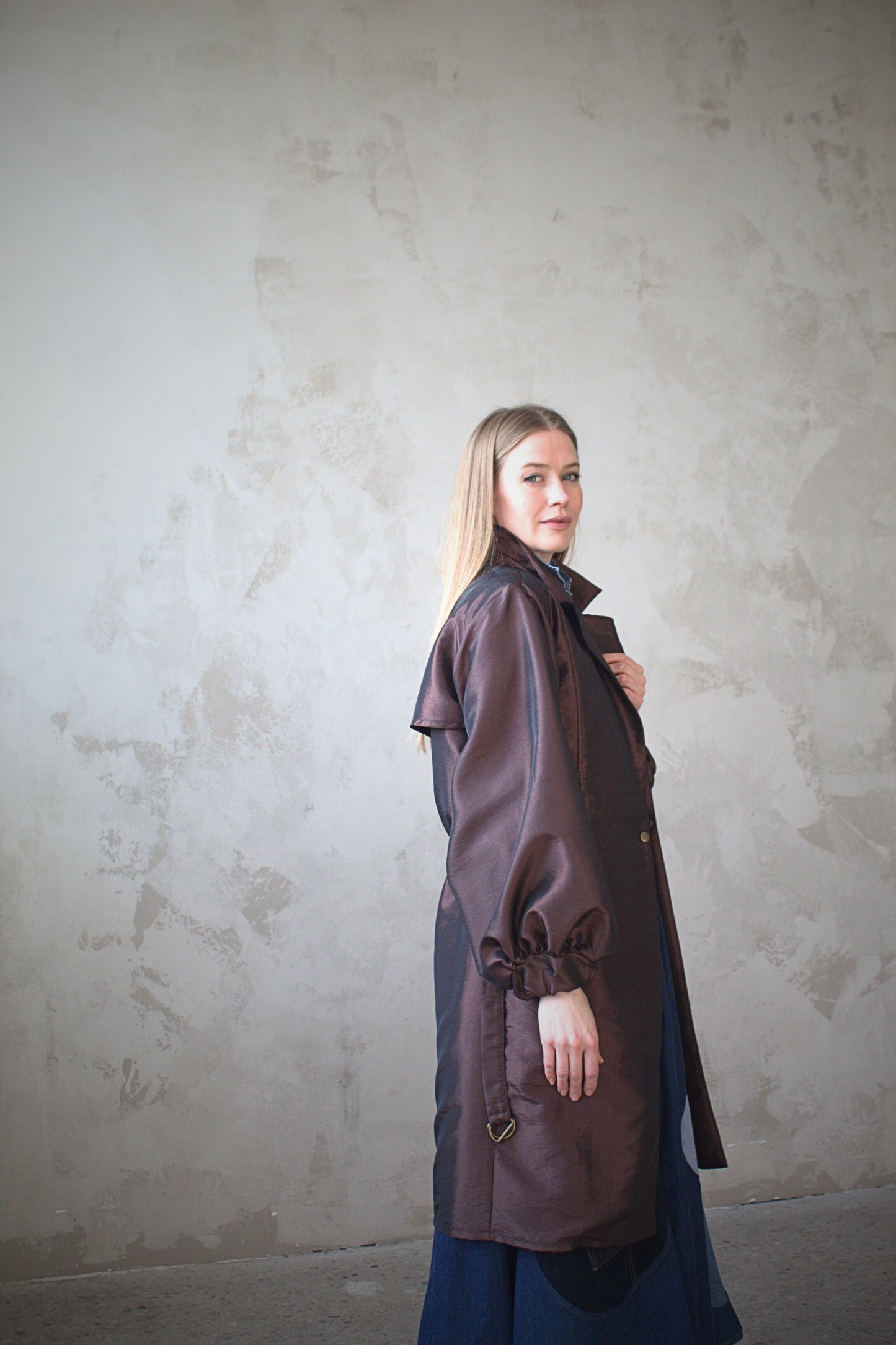 Edit Trench with Lightweight Tafetta Chocolate Sizes XS-3X #CTEC