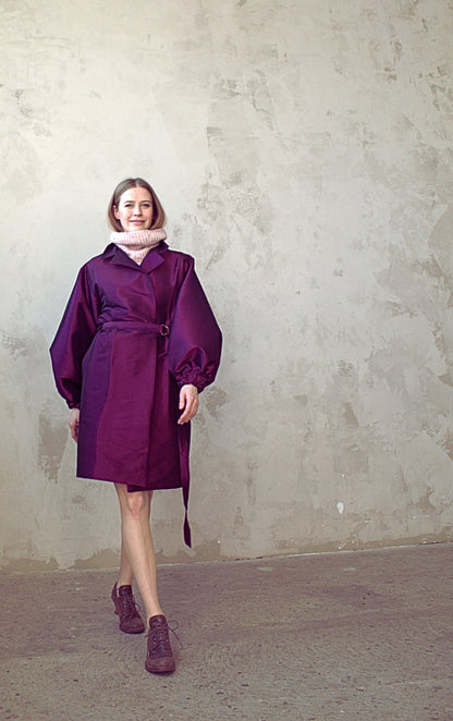 Edit Trench with Lightweight Tafetta Orchid Sizes XS-3X #CTEOR