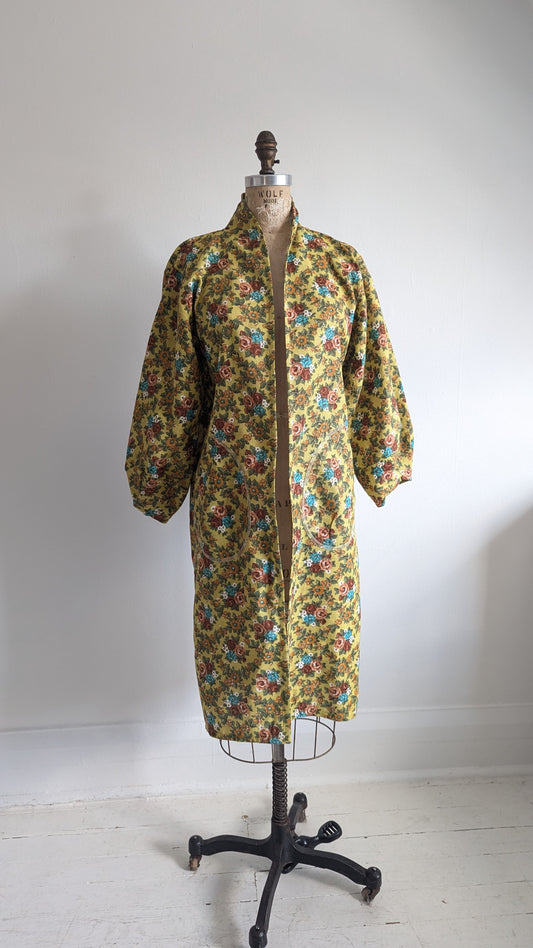 Vivianne Duster with Upcycled Floral Cotton Vintage Deadstock Size S/M & XL/2X #VIVC4