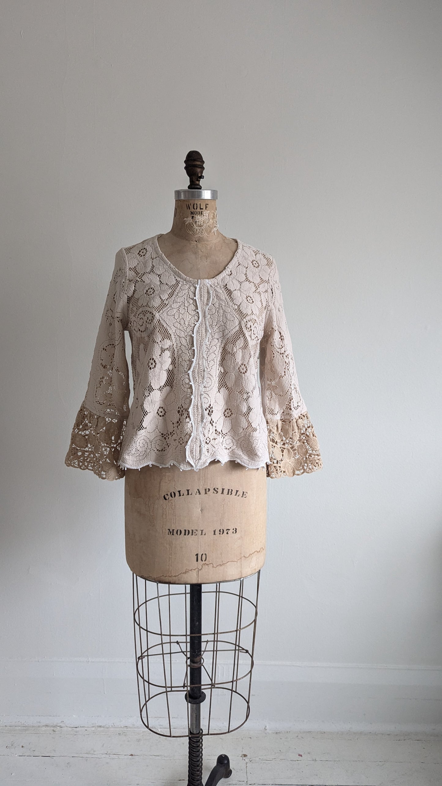 Chloe Top with Vintage Cotton Lace Size XS #CHL2