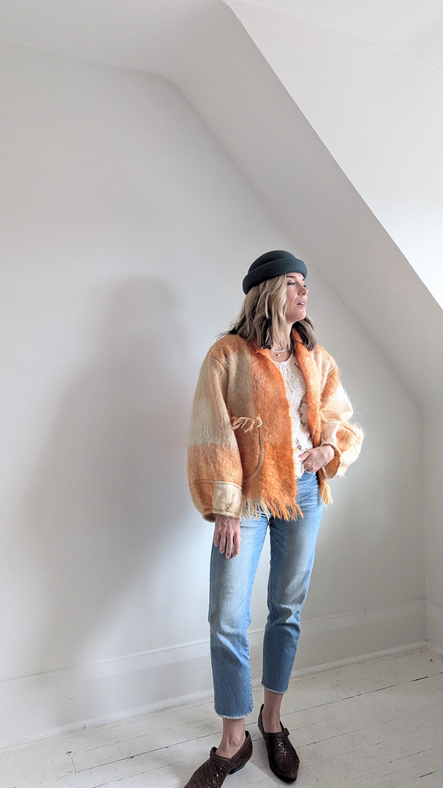 Vivianne Jacket with Upcycled Vintage Mohair Wool Size M/L #VIVW4