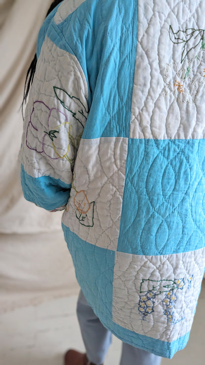 Vivianne Jacket Upcycled Hand Stitched Vintage Quilt Size 2X/3X #VIVQ5