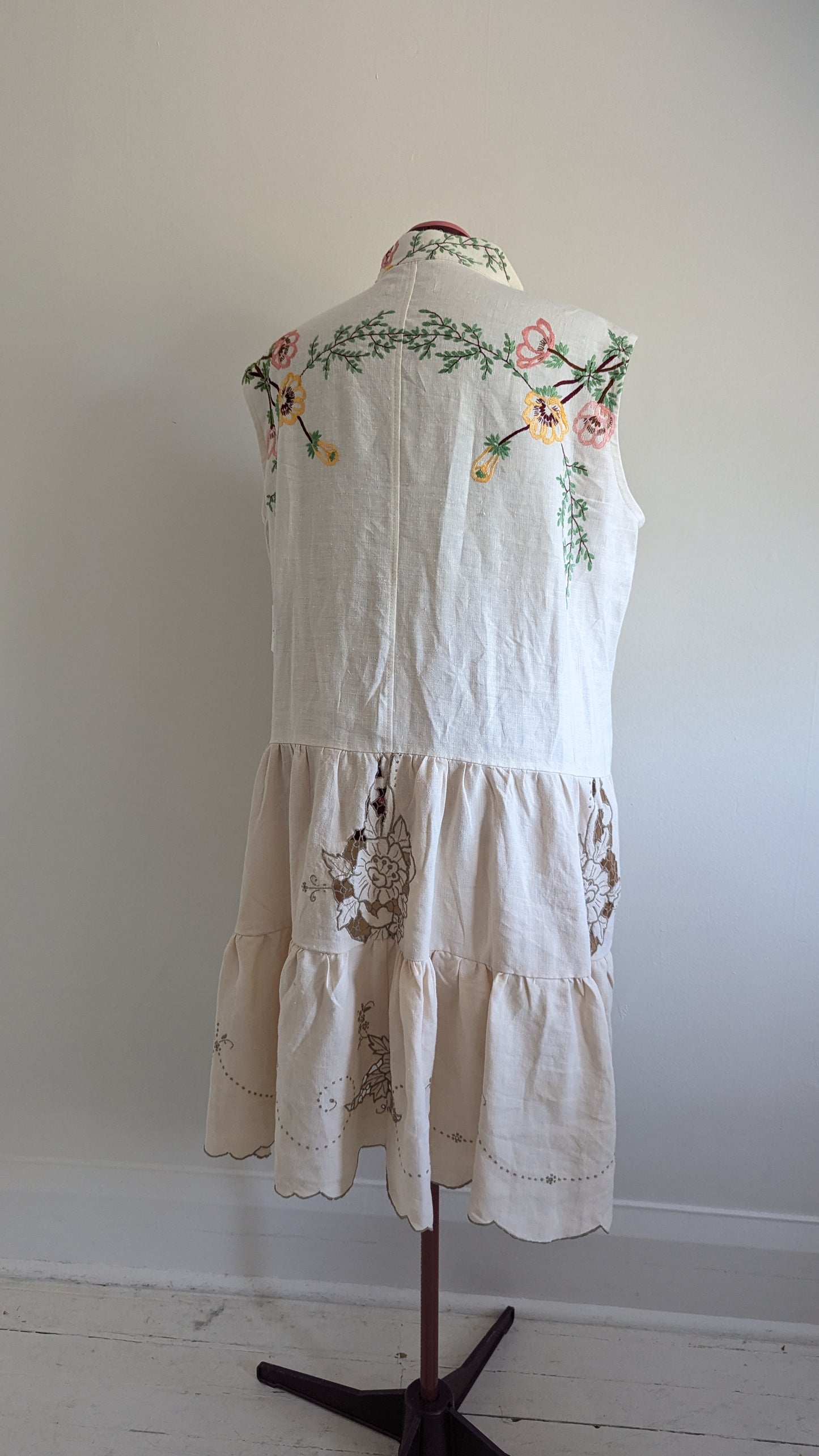 Carrie Dress - One of a Kind Upcycled & Vintage Cotton & Linen  Size 2X/3X #CAR18