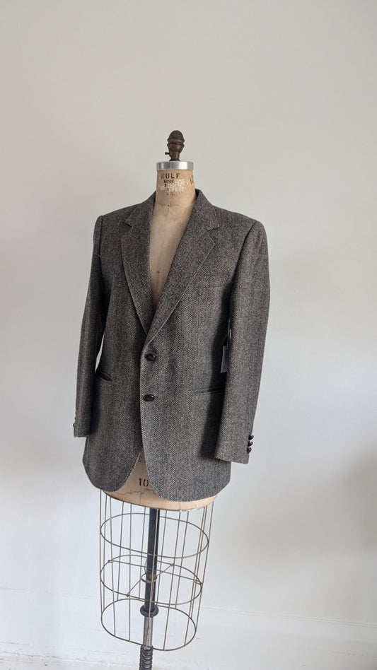 Vintage Tweed Wool Blazer Size S/M or 40 Short #VIN15