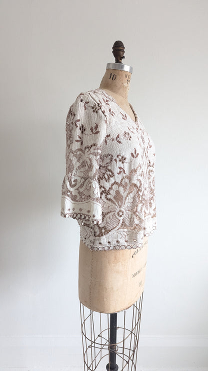 Chloe Top with Vintage Lace Size S #CHL4